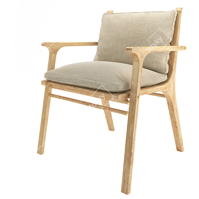 Minimalist Wood Armchair by Stellar Works 3D model image 2