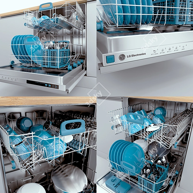 Efficient Dishwasher: Ultimate 60 System 3D model image 2