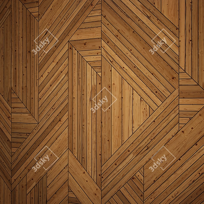 Abstract Wood Panel | 3D Max & Obj Formats 3D model image 1