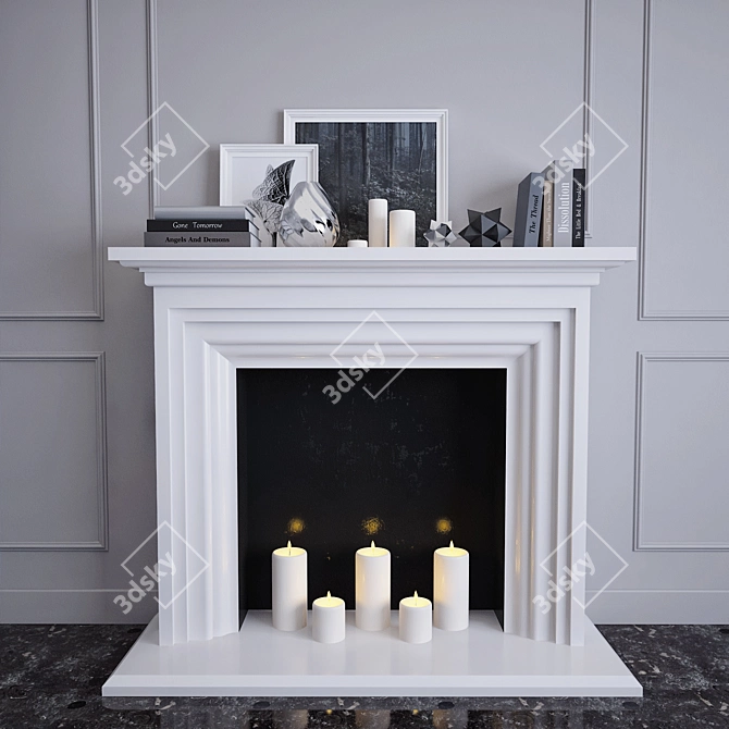 Decorative Fireplace Set 3D model image 2