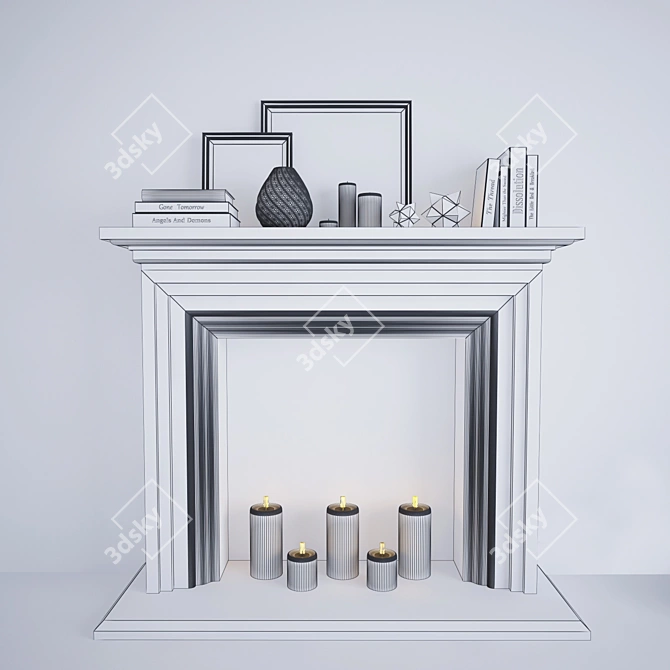 Decorative Fireplace Set 3D model image 3