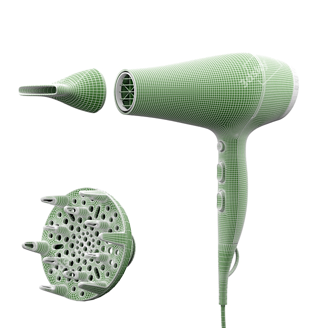 Powerful Hairdryer with ThermoProtect Technology 3D model image 3