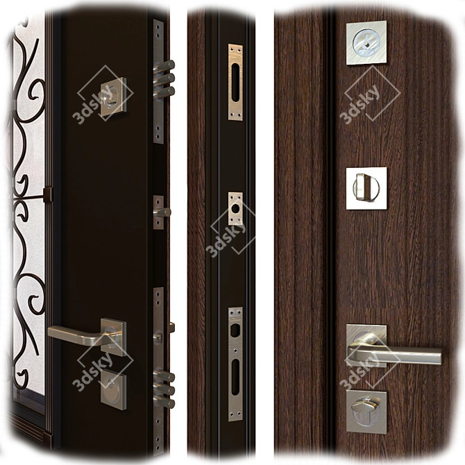 Azhur Metal Entrance Door 3D model image 2