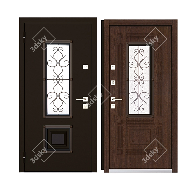 Azhur Metal Entrance Door 3D model image 3