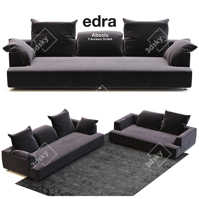 Edra Absolu Large Sofa: Italian Design Excellence 3D model image 1