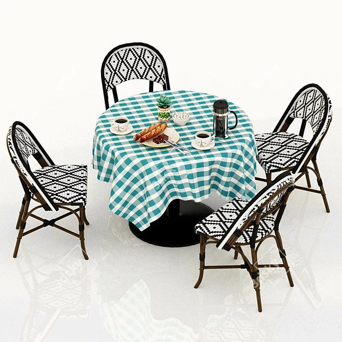 Outdoor Bliss: Table, Chair & Coffee Set 3D model image 1