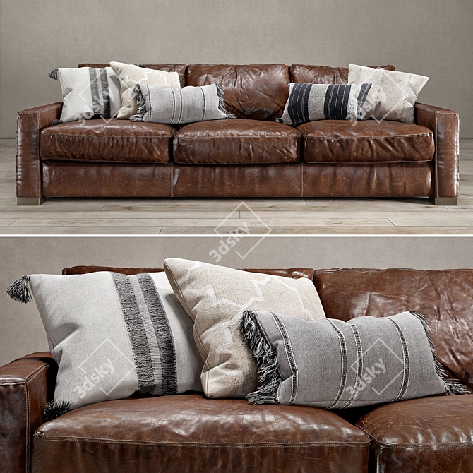 Restoration Hardware Maxwell Sofa with Coordinating Pillows 3D model image 1