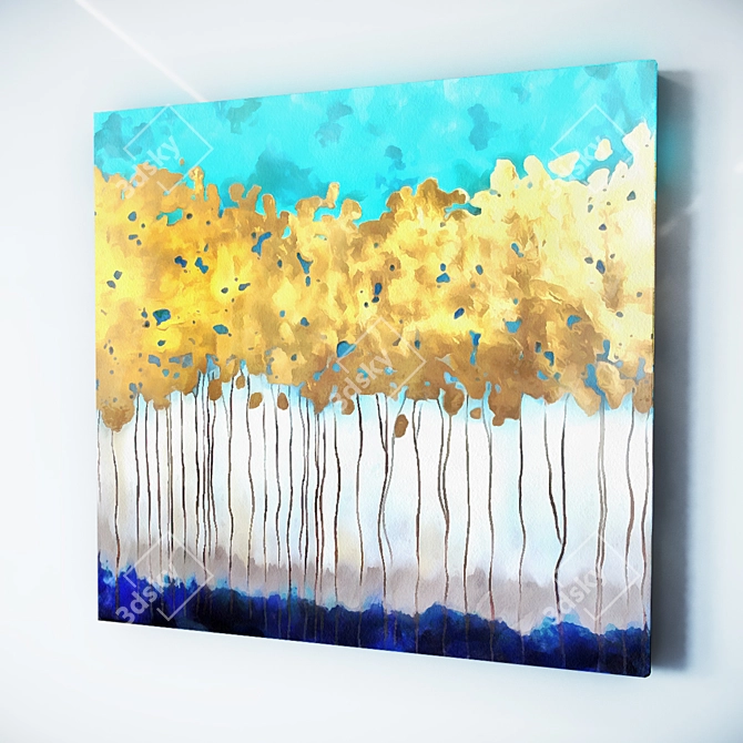 Abstract Canvas Painting 800x800 3D model image 1