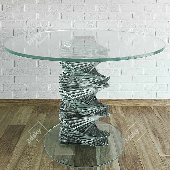 Sleek Tempered Glass Table 3D model image 1