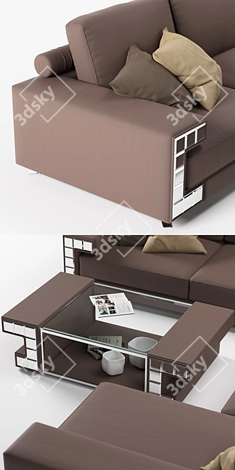 VISCONTI PLUS Modern Angular Sofa 3D model image 2