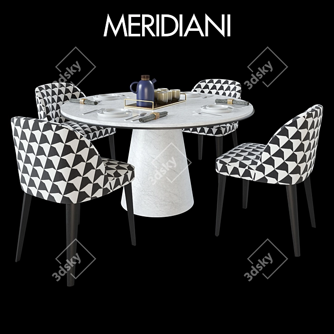 Owen Table & Odette Chair Set 3D model image 1