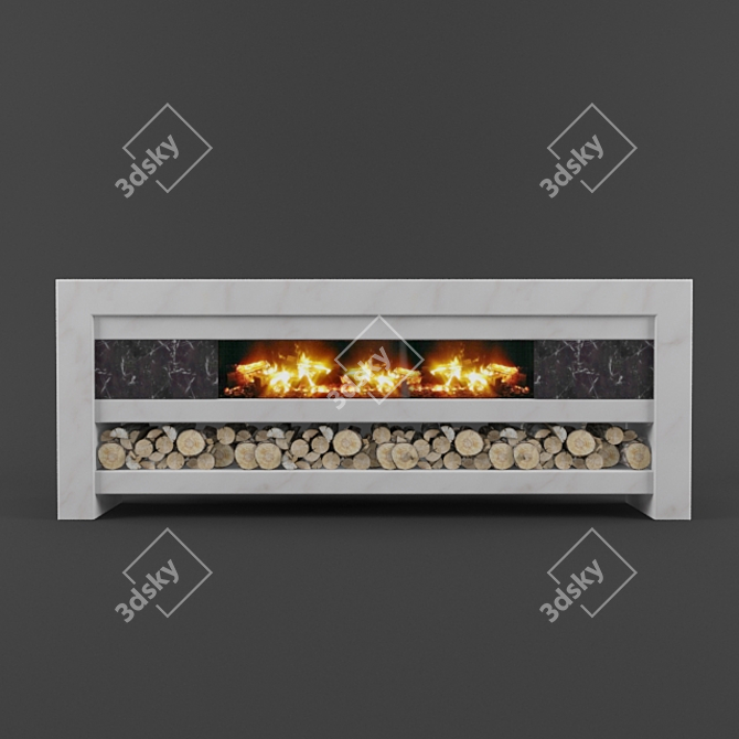 Modern Electric Fireplace 3D model image 1