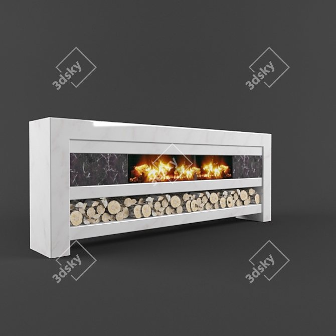 Modern Electric Fireplace 3D model image 2