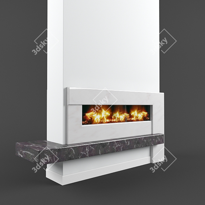 Title: Modern Electric Fireplace 3D model image 2