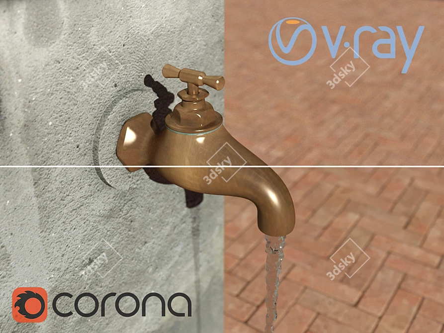 Modern Water Tap: DIY Tutorial 3D model image 3