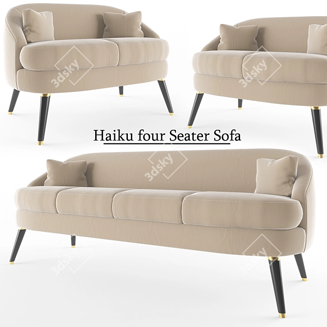 Zen Harmony Four Seater Sofa 3D model image 1