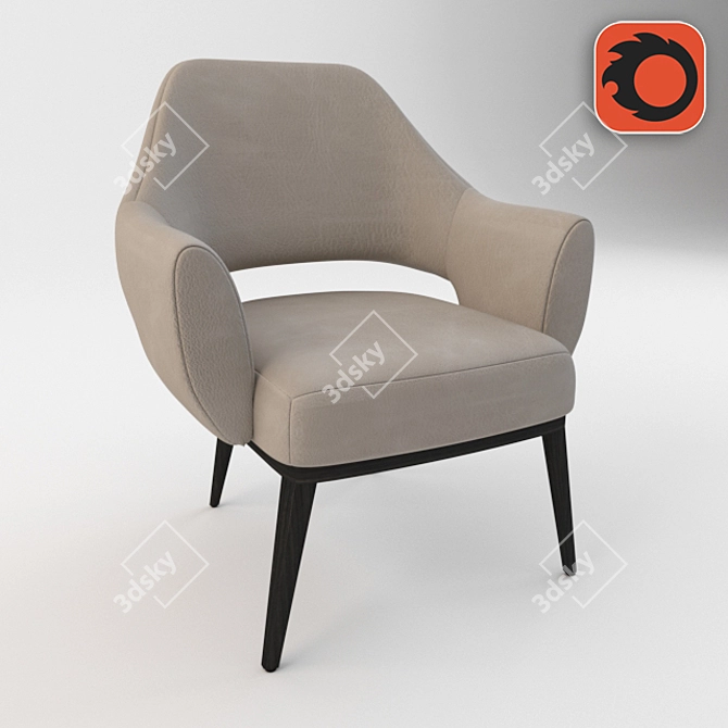 Elegant GUMI Leather Chair 3D model image 1