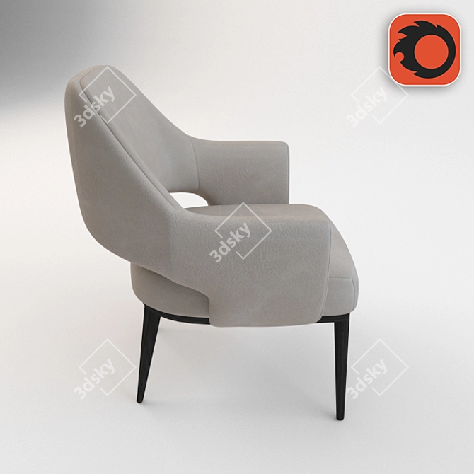 Elegant GUMI Leather Chair 3D model image 2
