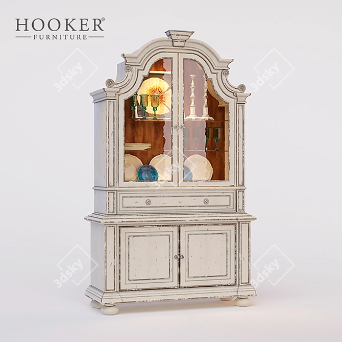 Sanctuary Vintage White Dining Cabinet 3D model image 1