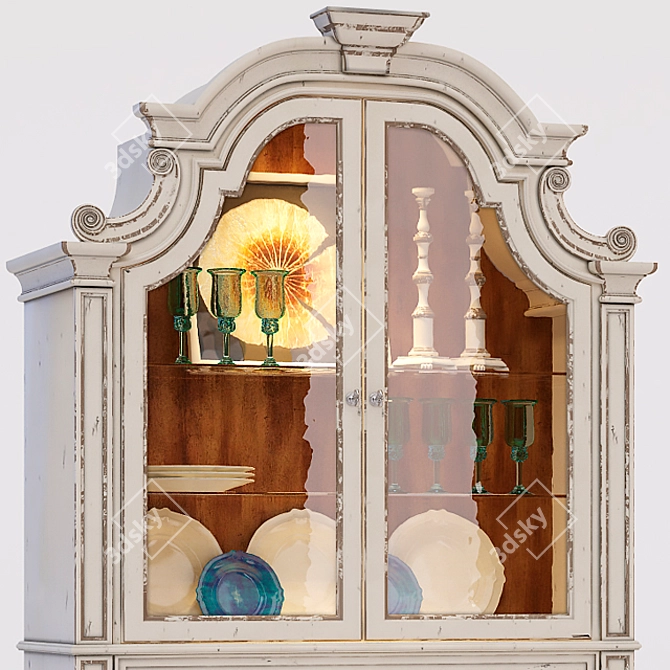 Sanctuary Vintage White Dining Cabinet 3D model image 2