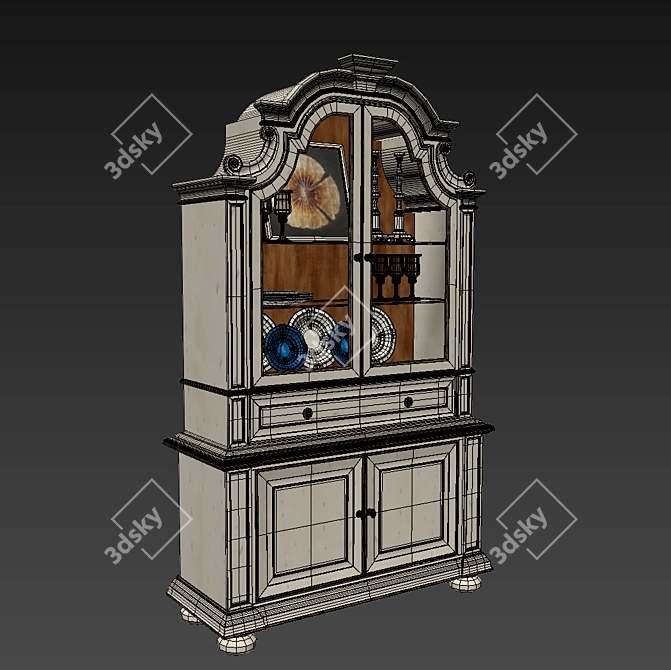 Sanctuary Vintage White Dining Cabinet 3D model image 3