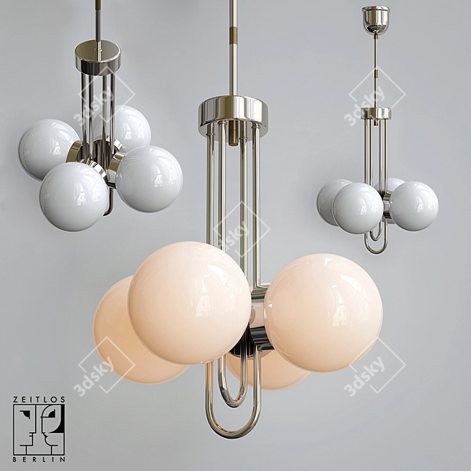 Vintage Balls Pendant Light 3D model image 1