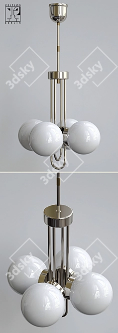 Vintage Balls Pendant Light 3D model image 2