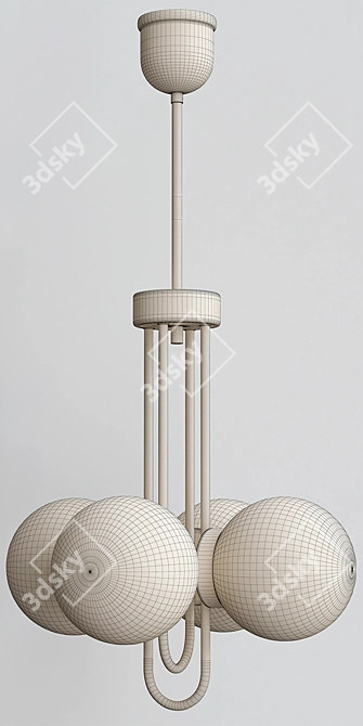 Vintage Balls Pendant Light 3D model image 3