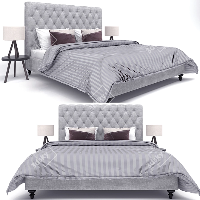 Sleek and Chic Modern Bed 3D model image 1