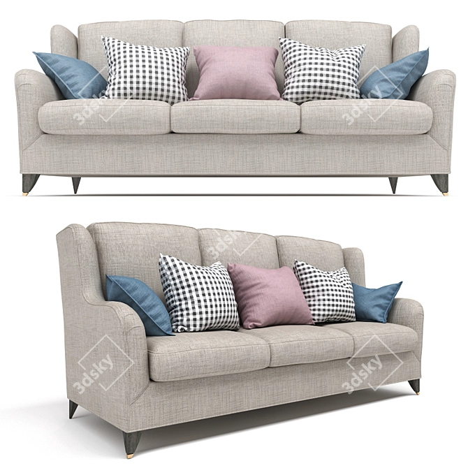 Sleek and Chic Modern Sofa 3D model image 1