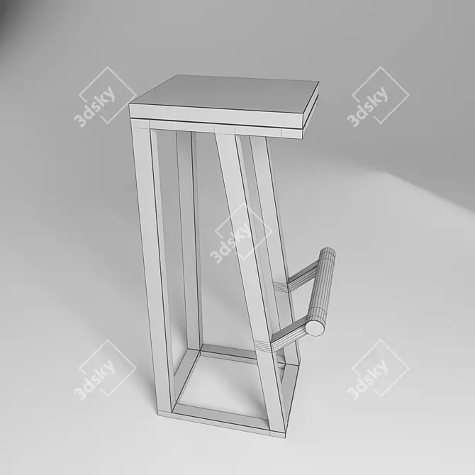 Industrial Loft Bar Stool Handmade 3D model image 2