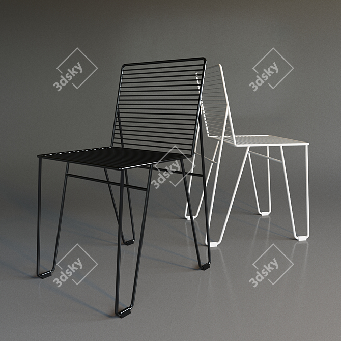 Sleek Grille Chair 3D model image 1