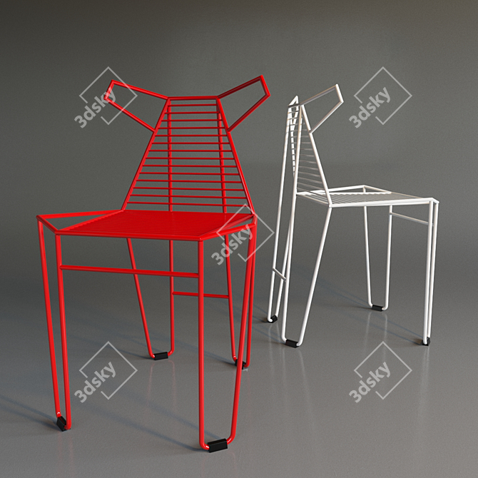 Sleek Fox Chair: Lightweight & Durable 3D model image 1