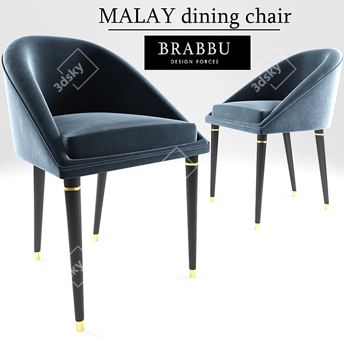 Elegant Malay Dining Chair 3D model image 1