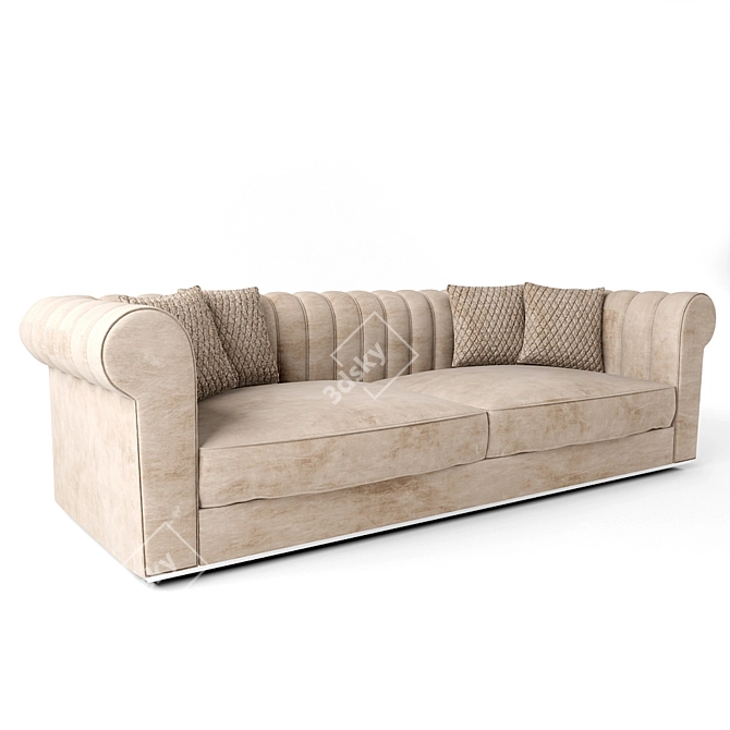 Luxurious Nubuck Leather Italian Sofa 3D model image 2