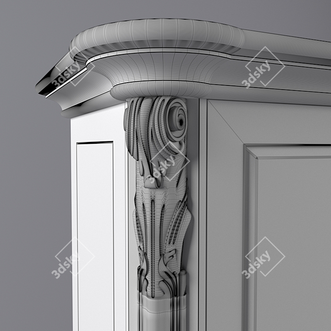 Spanish Cabinet: Classic CNC-Modeled Storage 3D model image 2