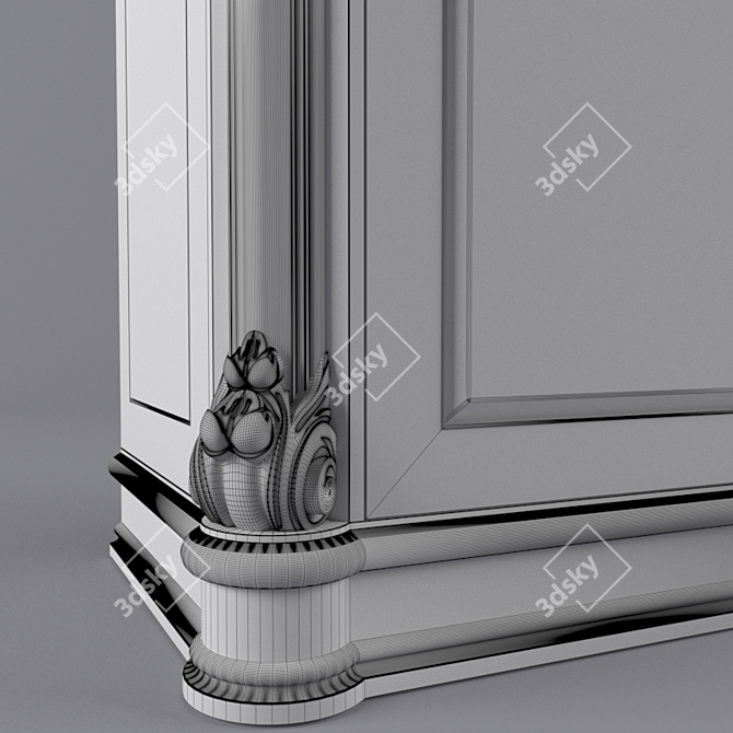 Spanish Cabinet: Classic CNC-Modeled Storage 3D model image 3