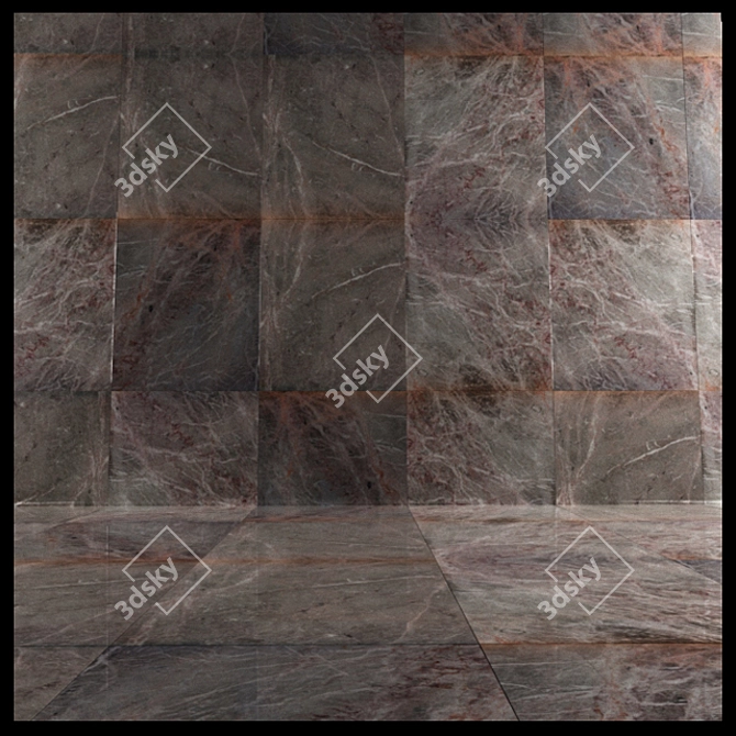 Elegant Marbled Tiles: 1200x1000, 6 Textures 3D model image 1