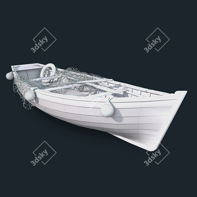 Vintage Fishing Boat 3D model image 3