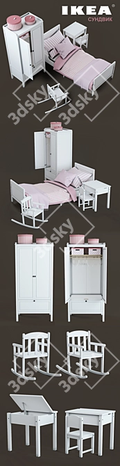 IKEA Sundvik Children's Room Set 3D model image 2