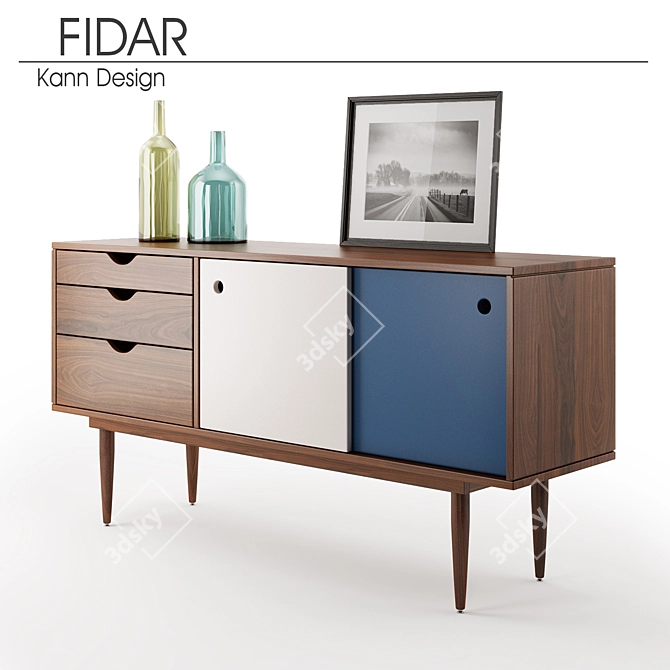 FIDAR: Stylish Rosewood Media Cabinet 3D model image 1
