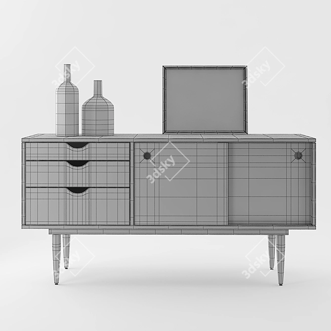 FIDAR: Stylish Rosewood Media Cabinet 3D model image 3