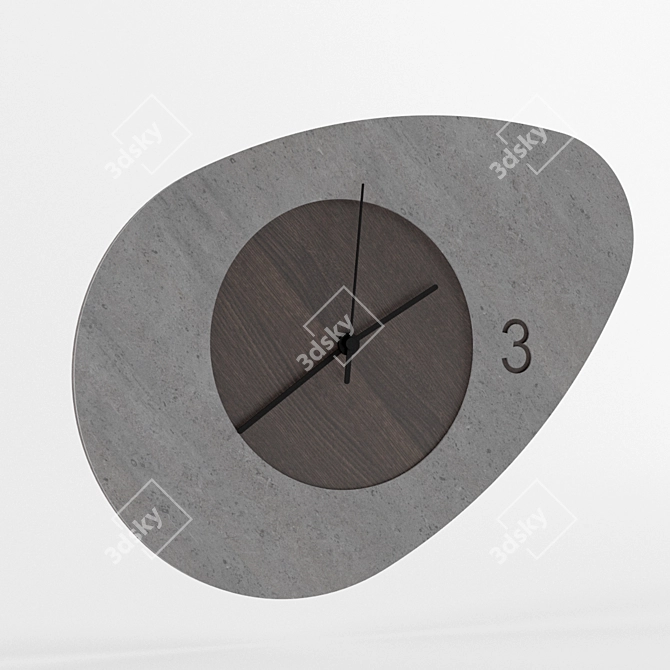 Modern 2-in-1 Wall Clock 3D model image 2