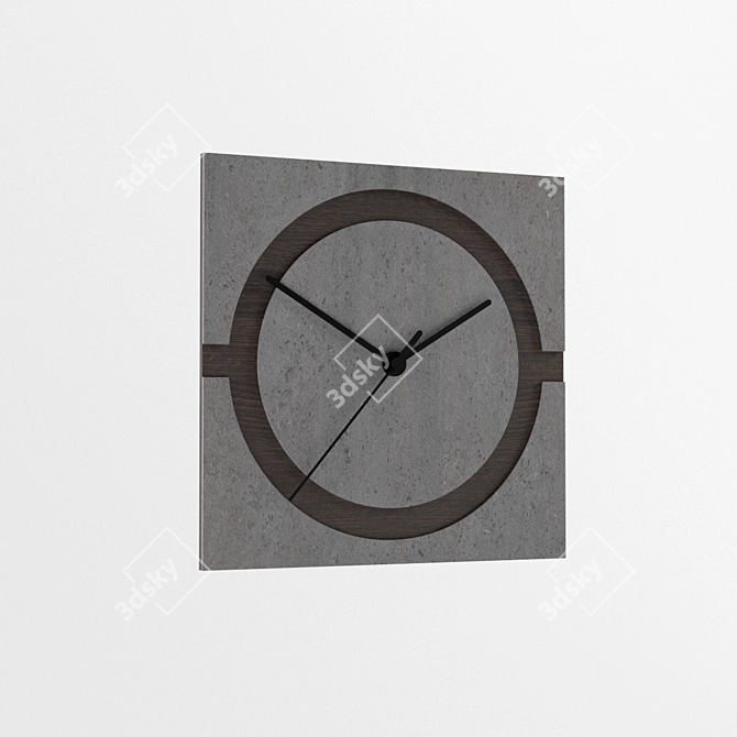 Modern 2-in-1 Wall Clock 3D model image 3