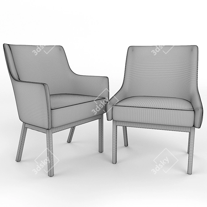 Albert One Designer Chairs 3D model image 2