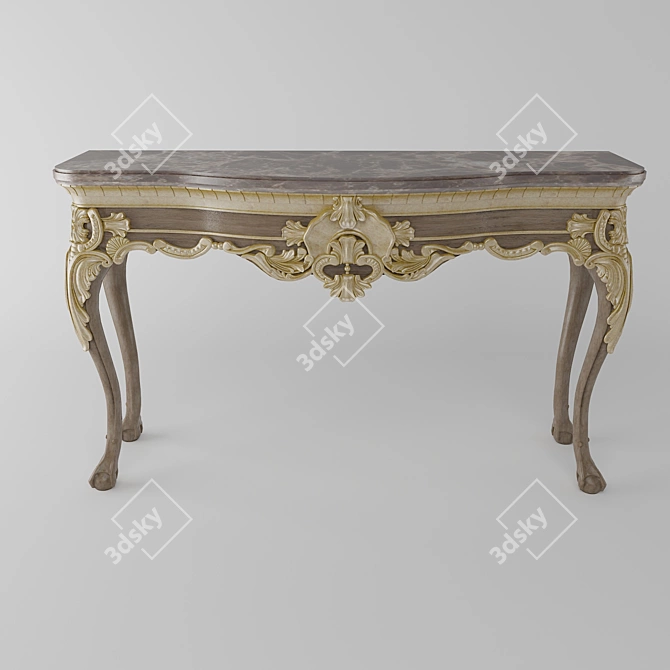 Carved Console Table: Elegant and Ornate 3D model image 2