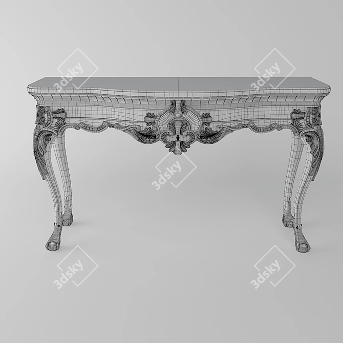 Carved Console Table: Elegant and Ornate 3D model image 3