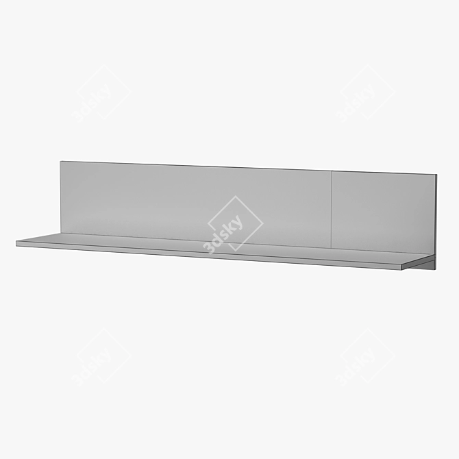 Elegant Oak White Suspended Shelf 3D model image 3