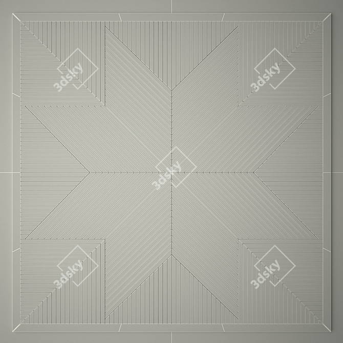 Modern Art Wall Panel 3D model image 2