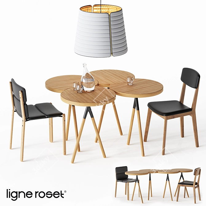 Transformable Dining Set by Ligne Roset 3D model image 1